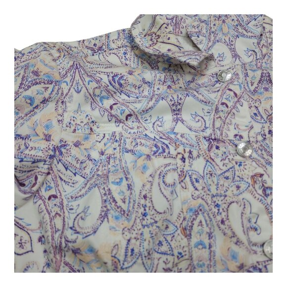 Chicos Paisley Button-Up Blazer Jacket Womens Size 3 16/18 Long Sleeve Stretch - Picture 4 of 15